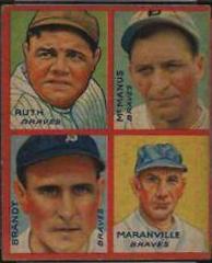 Brandt, Maranville, McManus, Ruth #3A Baseball Cards 1935 Goudey 4 in 1 Prices
