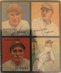 Dickey, Lazzeri, Malone, Ruffing #4D Baseball Cards 1935 Goudey 4 in 1 Prices