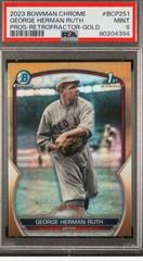 George Herman Ruth [SP RetroFractor Variation Gold] #BCP-251 Baseball Cards 2023 Bowman Chrome Prospects Prices