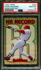 Mark McGwire [#63] #220 Baseball Cards 1999 Topps Home Run Record Prices