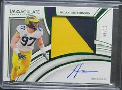 Aidan Hutchinson [Patch Autograph Emerald] #81 Football Cards 2022 Panini Immaculate Collegiate Prices