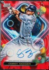 Corey Seager [Red Flare] #CCA-CS Baseball Cards 2023 Topps Cosmic Chrome Autographs Prices