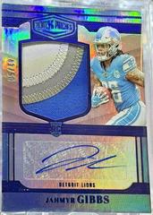 Jahmyr Gibbs [Blue] #RPA-6 Football Cards 2023 Panini Plates and Patches Rookie Patch Autographs Prices