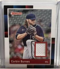Corbin Burnes #R88M-CO Baseball Cards 2022 Panini Donruss Retro 1988 Materials Prices
