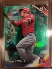Mike Trout [Batting Green] Baseball Cards 2017 Bowman Platinum Prices
