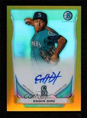 Edwin Diaz [Chrome Gold Refractor] #ED Baseball Cards 2014 Bowman Prospect Autograph Prices