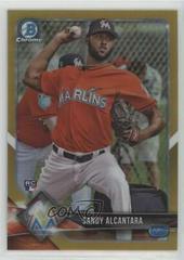 Sandy Alcantara [Gold Refractor] #19 Baseball Cards 2018 Bowman Chrome Prices