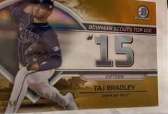 Taj Bradley [Gold] #BTP-15 Baseball Cards 2023 Bowman Scouts Top 100 Prices