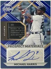 Michael Harris [Blue] Baseball Cards 2022 Panini Elite Extra Edition Prospect Materials Signatures Prices
