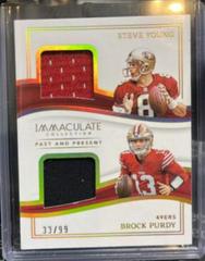 Steve Young / Brock Purdy #6 Football Cards 2023 Panini Immaculate Past and Present Materials Prices