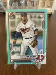 Aaron Sabato [Aqua] #BD-163 Baseball Cards 2021 Bowman Draft Prices