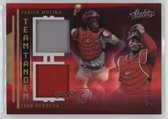 Ivan Herrera, Yadier Molina [Spectrum Red] #TTM-YI Baseball Cards 2022 Panini Absolute Team Tandem Materials Prices