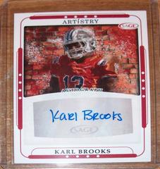 Karl Brooks [Red] #ART-KB Football Cards 2023 Sage Artistry Autographs Prices