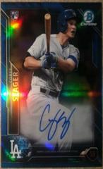 Corey Seager [Blue Refractor] #CRA-CS Baseball Cards 2016 Bowman Chrome Rookie Autographs Prices