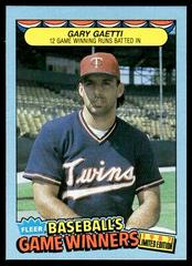 Gary Gaetti Baseball Cards 1987 Fleer Game Winners Prices
