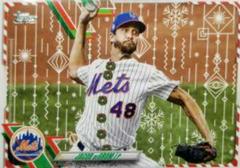 Jacob DeGrom [Wreath Buttons SR] #HW22 Baseball Cards 2021 Topps Holiday Mega Box Prices