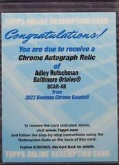 Adley Rutschman [Blue] #CRA-AR Baseball Cards 2023 Bowman Chrome Rookie Autographs Prices