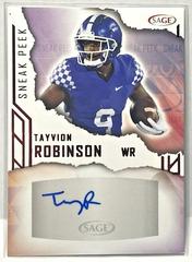 Tayvion Robinson [Red] #SPA-TR Football Cards 2023 Sage Sneak Peek Autographs Prices