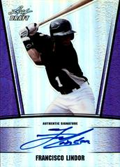 Francisco Lindor [Prismatic Purple Autograph] #FL1 Baseball Cards 2011 Leaf Metal Draft Prices