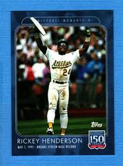 Rickey Henderson #14 Baseball Cards 2019 Topps 150 Years of Baseball Prices