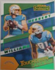 Justin Herbert, Mike Williams [Emerald] #TDT-LAC Football Cards 2022 Panini Contenders Touchdown Tandems Prices
