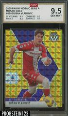 Dusan Vlahovic [Gold Mosaic] #10 Soccer Cards 2020 Panini Mosaic Serie A Prices