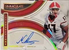 Nakobe Dean [Gold] #II-NDE Football Cards 2022 Panini Immaculate Collegiate Introductions Autographs Prices