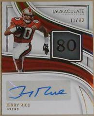 Jerry Rice #20 Football Cards 2023 Panini Immaculate Numbers Signature Prices