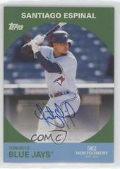 Santiago Espinal [Autograph] #2A Baseball Cards 2022 Topps 582 Montgomery Club Set 5 Prices
