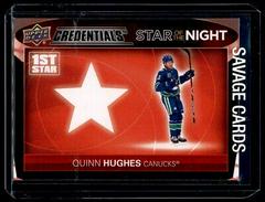 Quinn Hughes #1S-8 Hockey Cards 2021 Upper Deck Credentials 1st Star of the Night Prices