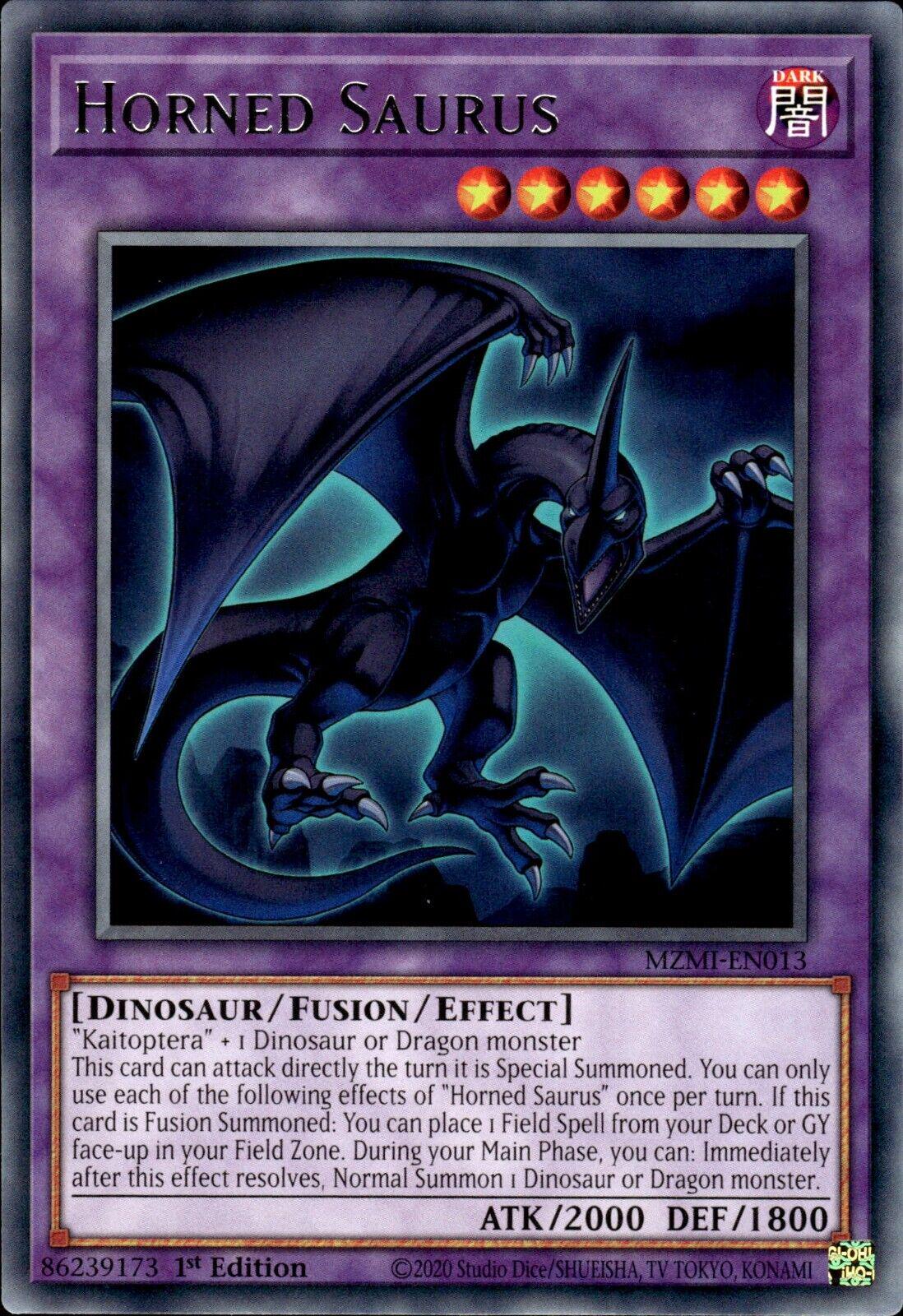 Horned Saurus MZMI-EN013 YuGiOh Maze of Millennia