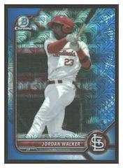 Jordan Walker [Blue Refractor Mega Box Mojo] #BCP-221 Baseball Cards 2022 Bowman Chrome Prospects Prices