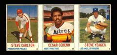 Cesar Cedeno, Steve Carlton, Steve Yeager [Hand Cut Panel] Baseball Cards 1978 Hostess Prices