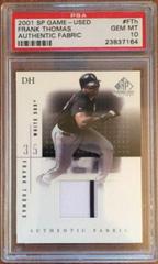 Frank Thomas #FTh Baseball Cards 2001 SP Game Used Authentic Fabric Prices
