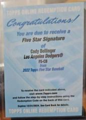 Cody Bellinger #FS-CB Baseball Cards 2022 Topps Five Star Signatures Prices