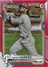 Bryce Harper [Red] #90 Baseball Cards 2021 Bowman Prices