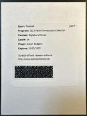Aaron Rodgers #14 Football Cards 2023 Panini Immaculate Signature Moves Prices