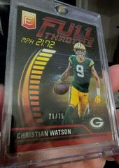 Christian Watson [Red] #FT-CW Football Cards 2023 Panini Donruss Elite Full Throttle Prices