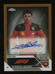Charles Leclerc [Gold Refractor] #CAC-CL Racing Cards 2023 Topps Chrome Formula 1 Autograph Prices