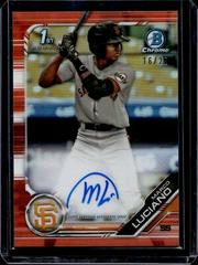 Marco Luciano [Orange Refractor] #PA-ML Baseball Cards 2019 Bowman Prospect Autographs Prices