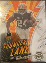 Nick Chubb #TL-NC Football Cards 2023 Panini Mosaic Thunder Lane Prices