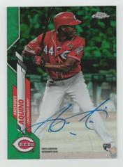 Aristides Aquino [Green Refractor] Baseball Cards 2020 Topps Chrome Rookie Autographs Prices