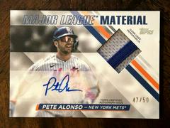 Pete Alonso #MLMA-PA Baseball Cards 2024 Topps Major League Material Autograph Prices