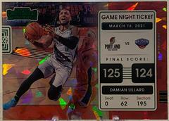 Damian Lillard [Cracked Ice] Basketball Cards 2021 Panini Contenders Game Night Ticket Prices