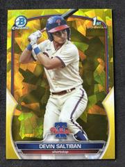 Devin Saltiban [Gold Sapphire] #BDC-2 Baseball Cards 2023 Bowman Draft Chrome Sapphire Prices