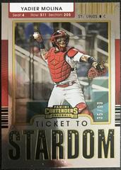 Yadier Molina #TTS-YM Baseball Cards 2021 Panini Contenders Ticket to Stardom Prices