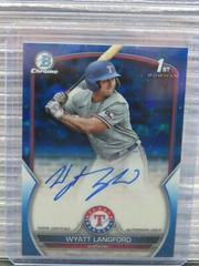 Wyatt Langford Baseball Cards 2023 Bowman Draft Chrome Sapphire Prospect Autograph Prices