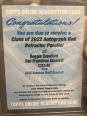 Reggie Crawford [Red] #C22A-RC Baseball Cards 2022 Bowman Draft Class of Autographs Prices