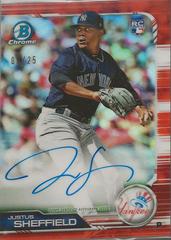 Justus Sheffield [Orange Refractor] #CRA-JS Baseball Cards 2019 Bowman Chrome Rookie Autographs Prices