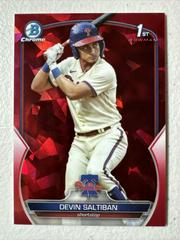 Devin Saltiban [Red] #BD-2 Baseball Cards 2023 Bowman Draft Prices
